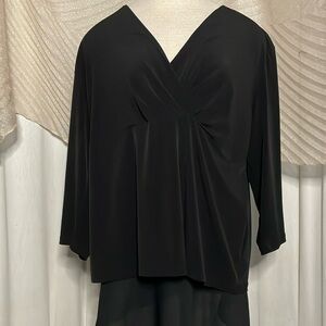 Black Wrap Top 1X